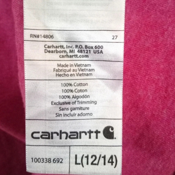 Carhartt Basic Crew Neck Short Sleeve Tshirt Size Large - Picture 4 of 4